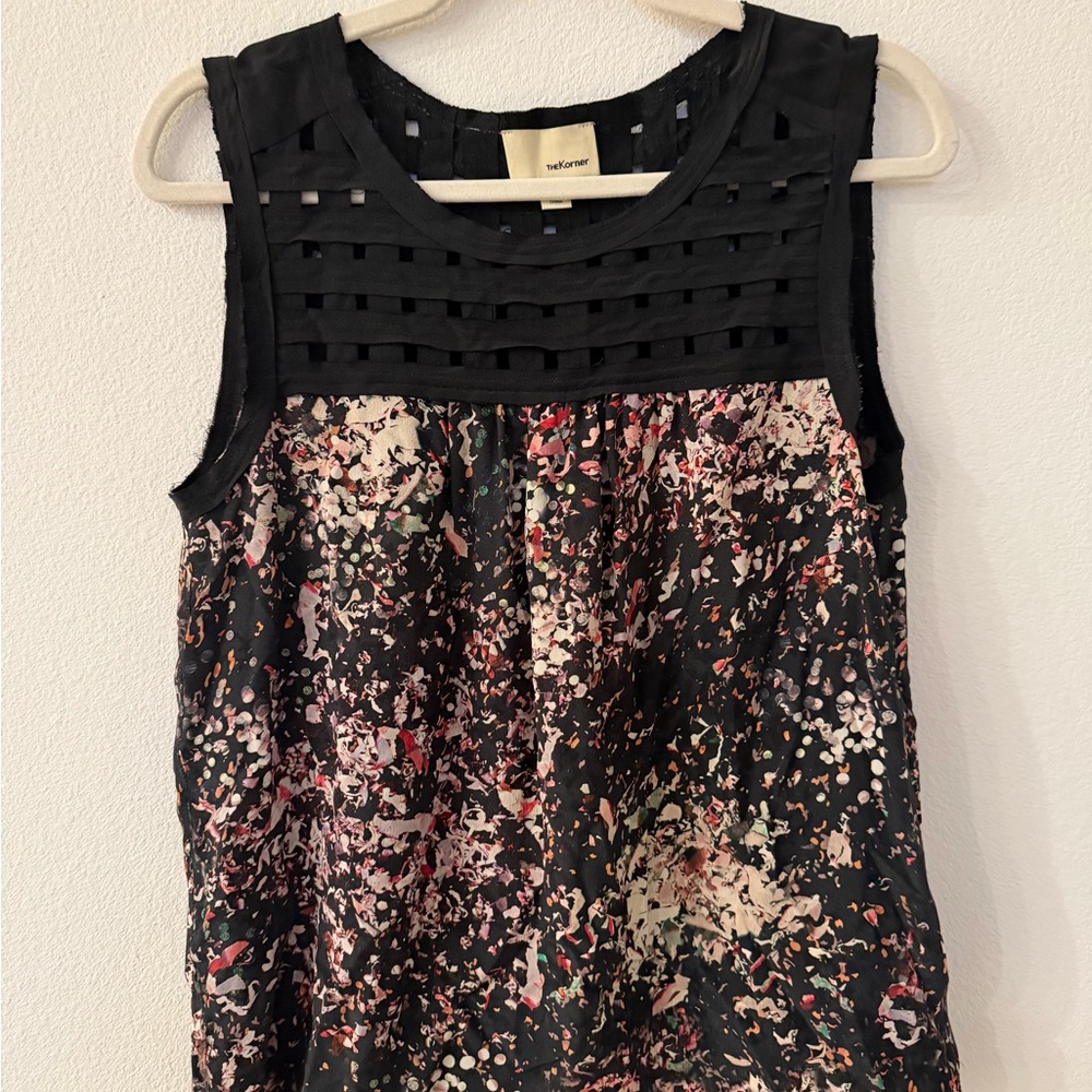Women's Black and Pink Tank Top